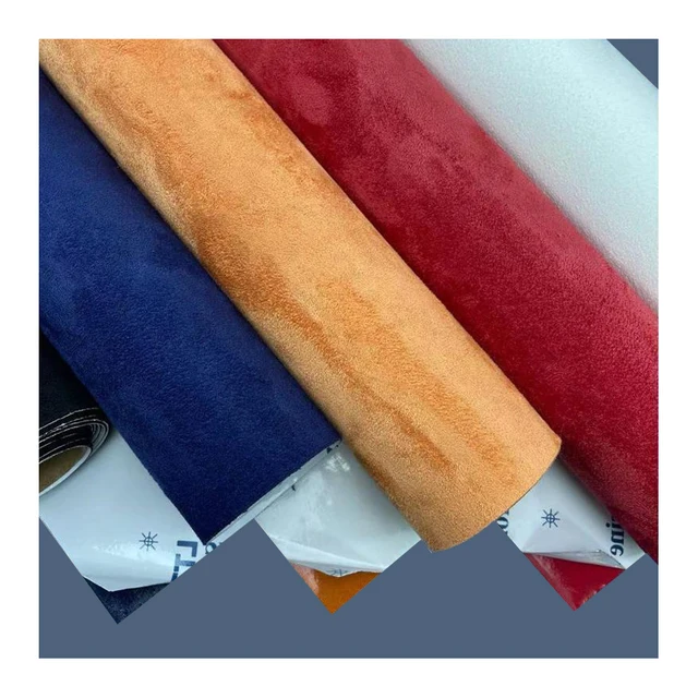 0.8 mm Velvet Suede Fabric Faux Artificial Upholstery Synthetic Self Adhesive Leather Sticker Roll for Car Interior Repair