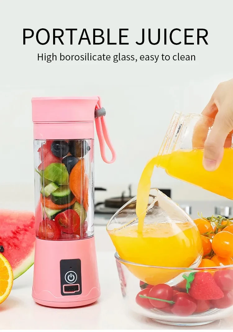 Portable Blender Mini Mixer Electric Juicer Machine Fresh Fruit Juice