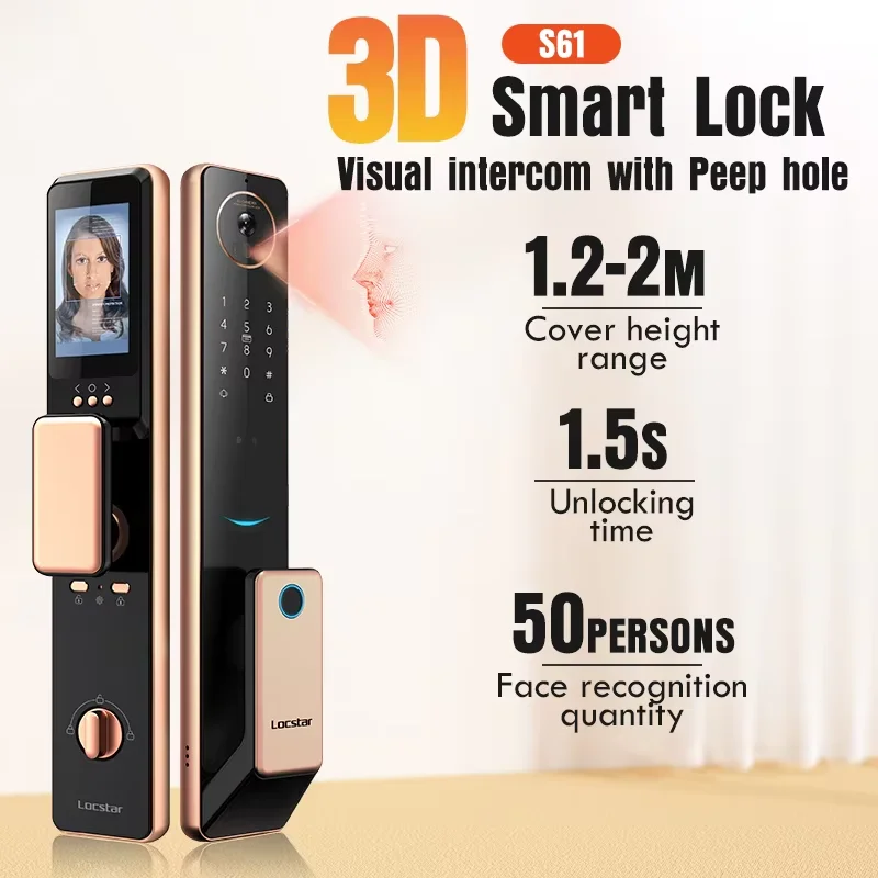 2025 Smart Door Lock Tuya Wifi Smart Fingerprint Cerradura Inteligente Digital Safe Door With Camera Lock for Home - Image 4