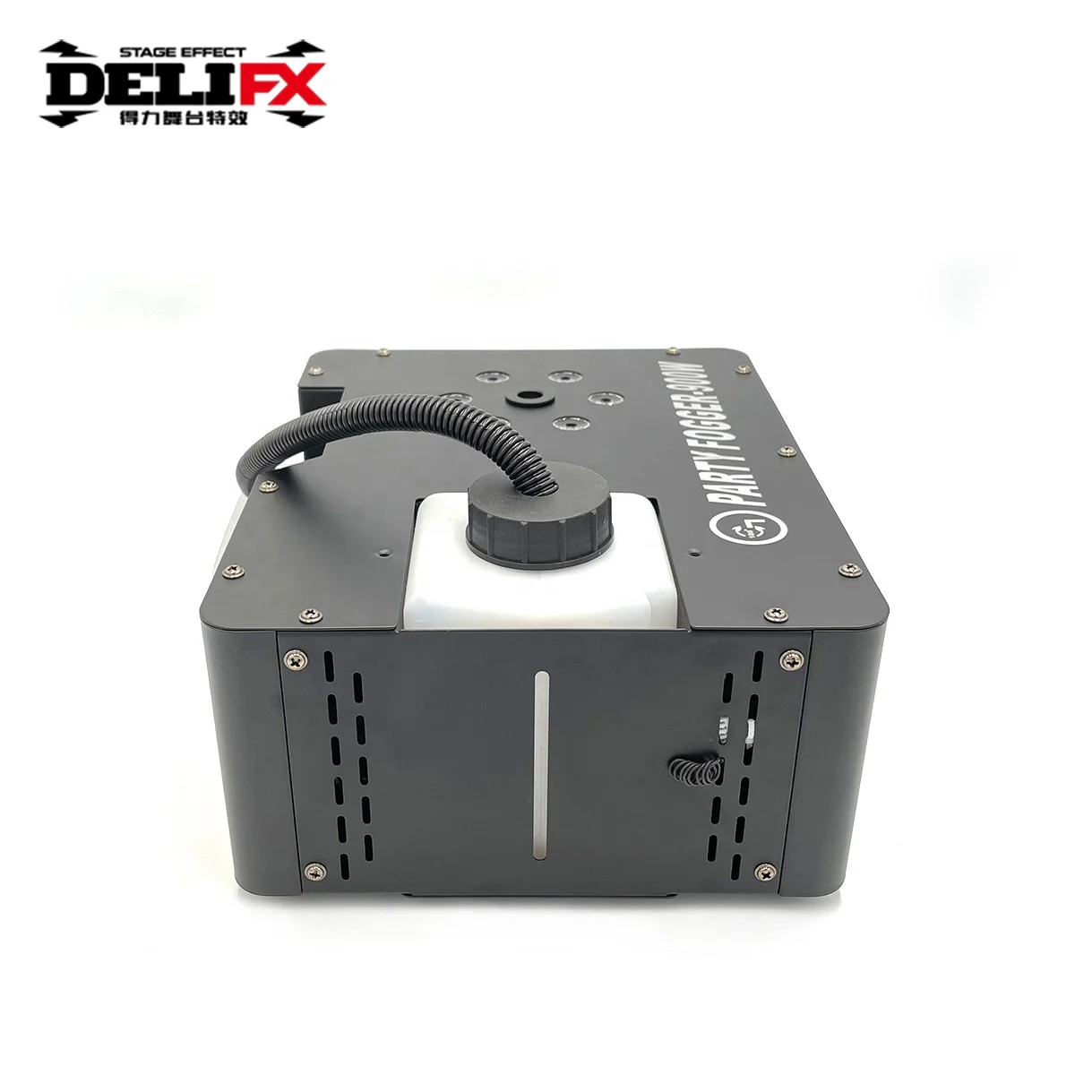 DELIFX Built in Receiver 900W LED DMX Hybrid Spray Fogger Visual Appearance Similar to CO2 Speed Vertical Gas Column Fog Machine