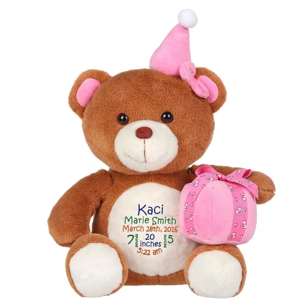Oso de peluche personalizado con nombres, oso de peluche de felpa suave y  barato, regalos de cumpleaños