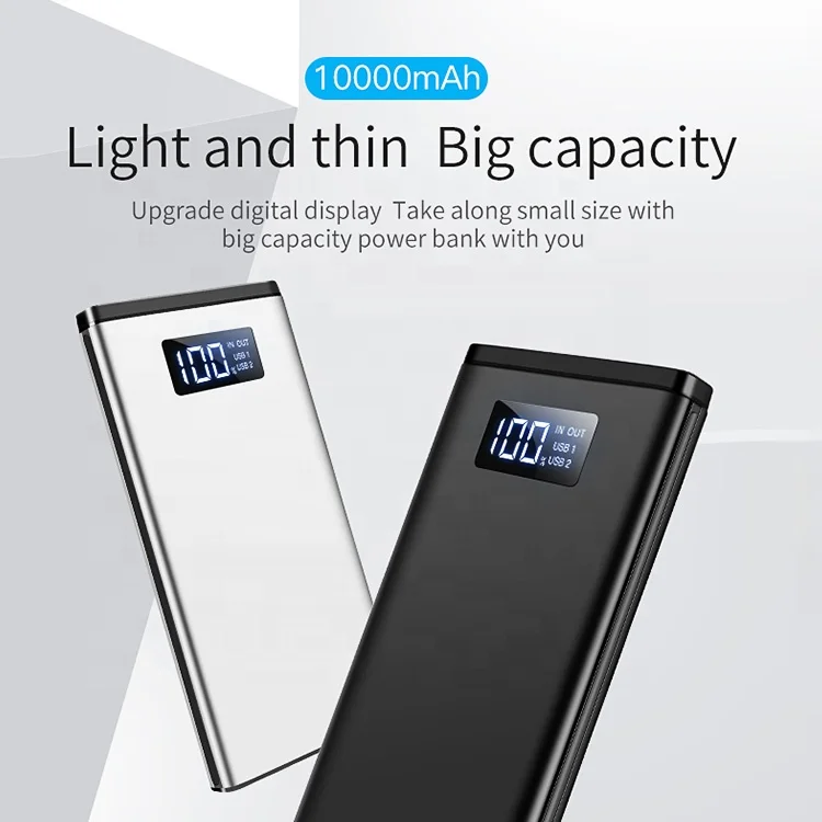 
Высококачественный батарейный блок 10000 мАч металлический внешний аккумулятор портативное зарядное устройство для мобильного телефона 