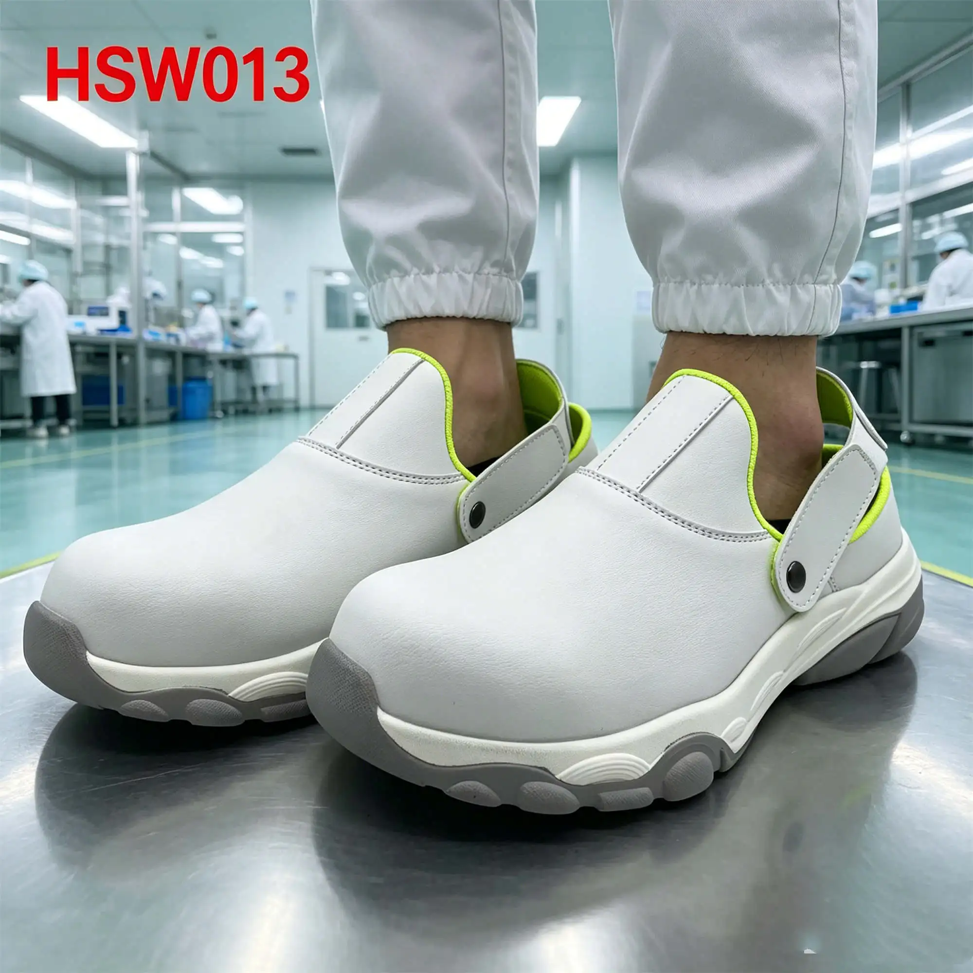 ZYF,Lab Technician Buckle Strap Design ESD White Safety slippers Dust Workshop Sterile Production Security Work Clogs HSW013