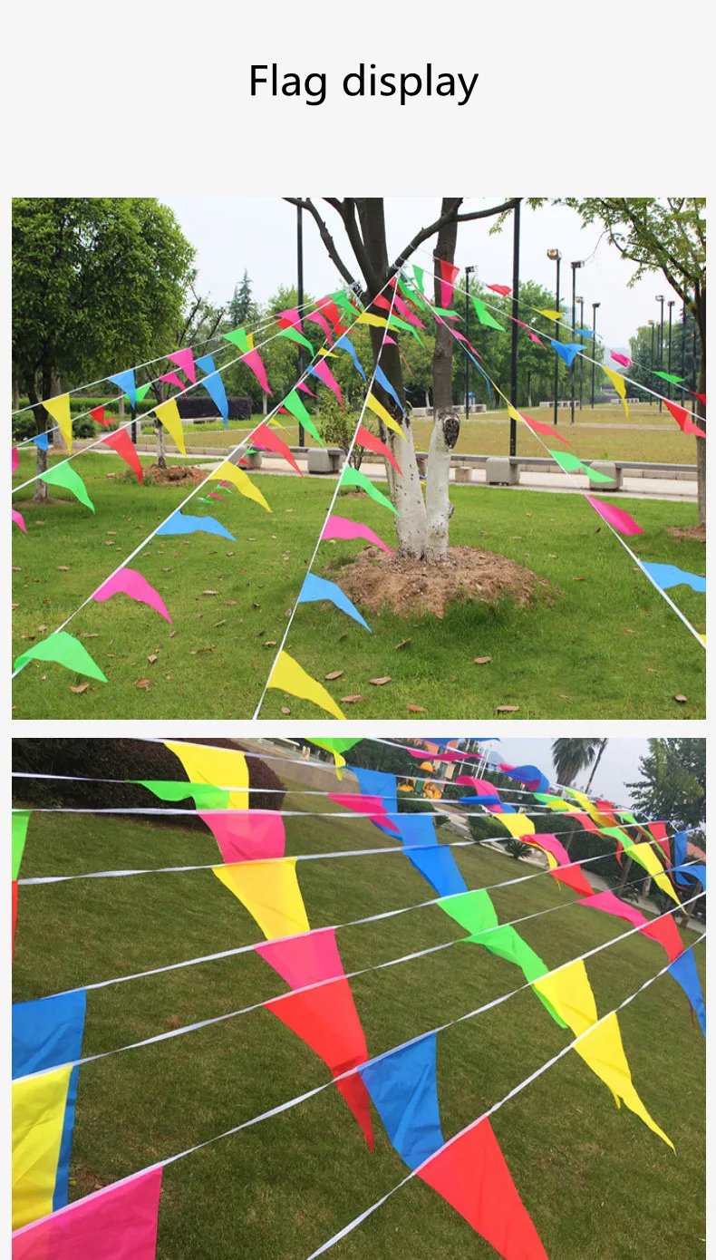 Colorful Flag Pennants Multicolor Triangular String Flag Banner For ...