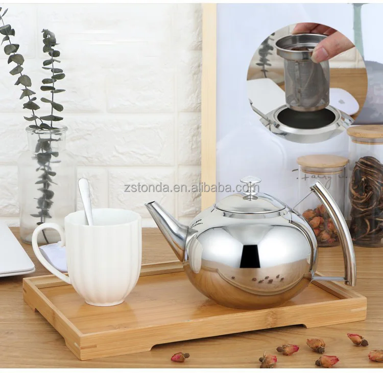 Metal Tea Making Pot Gold And Silver Large Capacity 1.5l China Teapot Metal Tea Infuser Pot ...