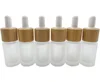 Frosted tawny bottle+bamboo wood cap+white latex head