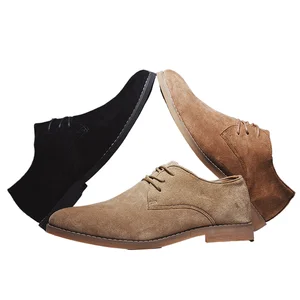 New Fashionable Casual Men's Walking Dress Shoes Large Size 39-46 Suede Flat Toe Closed Cushioning Leather Shoe Spring Summer