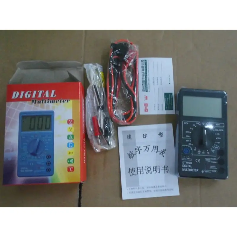 Pocket Digital Multimeter DT700C with Large Display Screen and Temperature Function