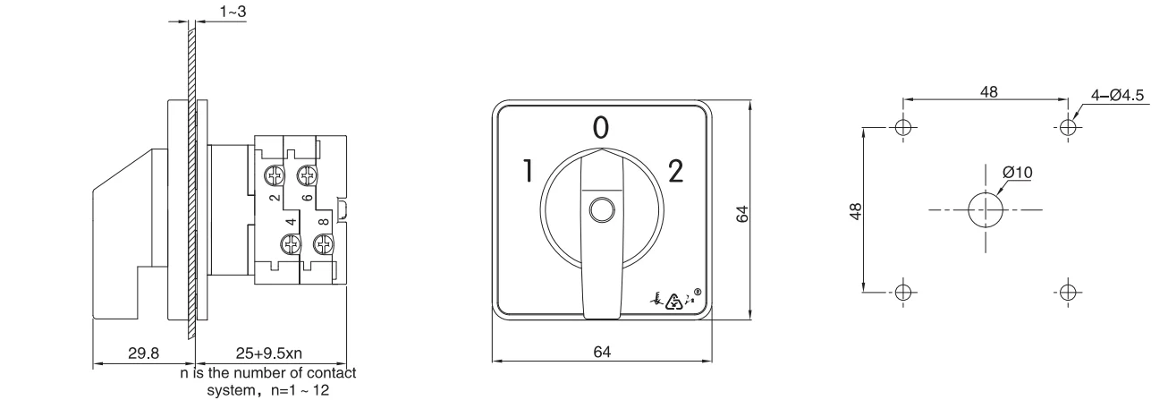 LW38 16A 3 Position Spring Return Remote Selector Switches| Alibaba.com