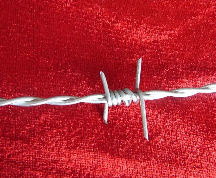 25kg Per Roll Barbed Iron Wire Mesh Galvanized Barbed Wire 14 Gauge