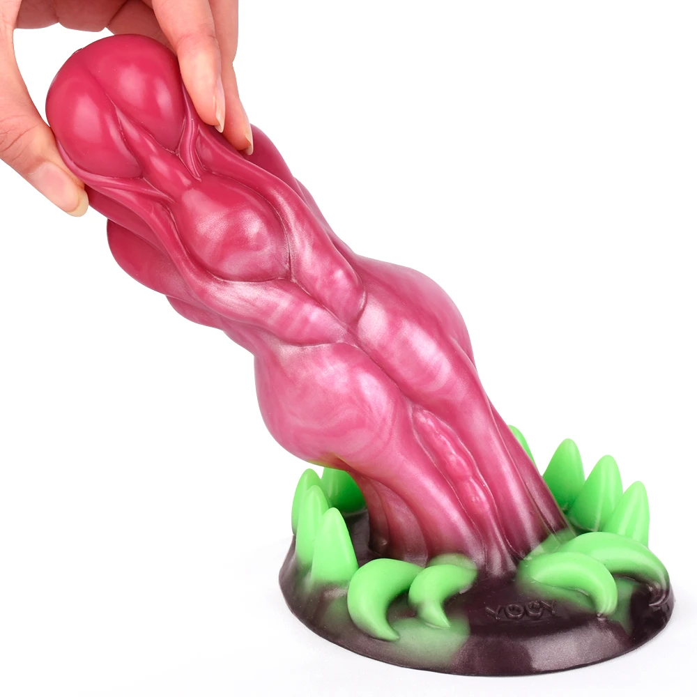 YOCY Forest Elf Fantasy Monster Dildo 7cm Big Knot Anal Butt Plug Luminous  Paw Soft Silicone Sex Toy for Women Men With Sucker