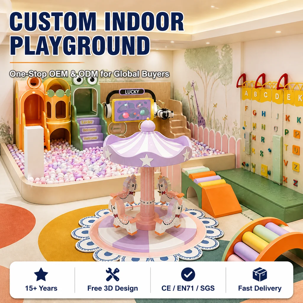 Commercial CE Certified Kids Indoor Playground Naughty Castle Soft Play Ball Pool Slide Climbing Net for Entertainment Center