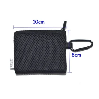 Custom Printed Label logo Black Thick Nylon Mesh Zipper Bag for Earphone Packing ME-40