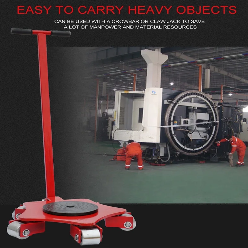 3 Ton 360 Degree Swivel Wheels Load Moving Skates Transport Skids Roller Trolley Rotation Machinery Mover Dolly Cargo Trolley