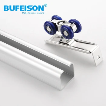 Sliding door suspension rail sliding door guide rail pulley kitchen sliding door wooden suspension hardware accessories