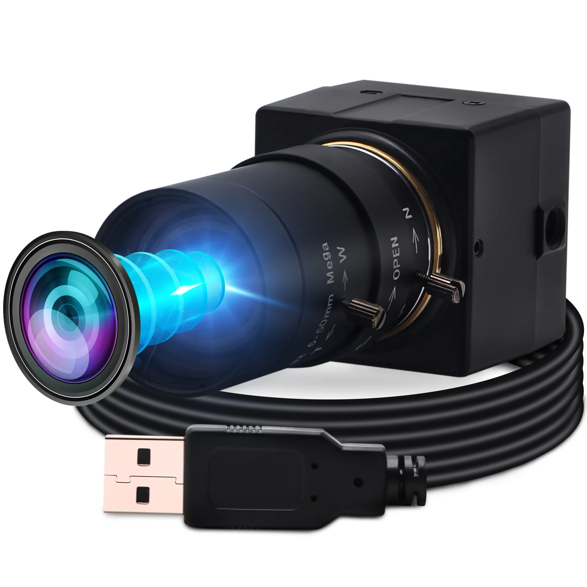 ELP 5MP USB Webcam with Varifocal Zoom Lens for Linux/windows/mac