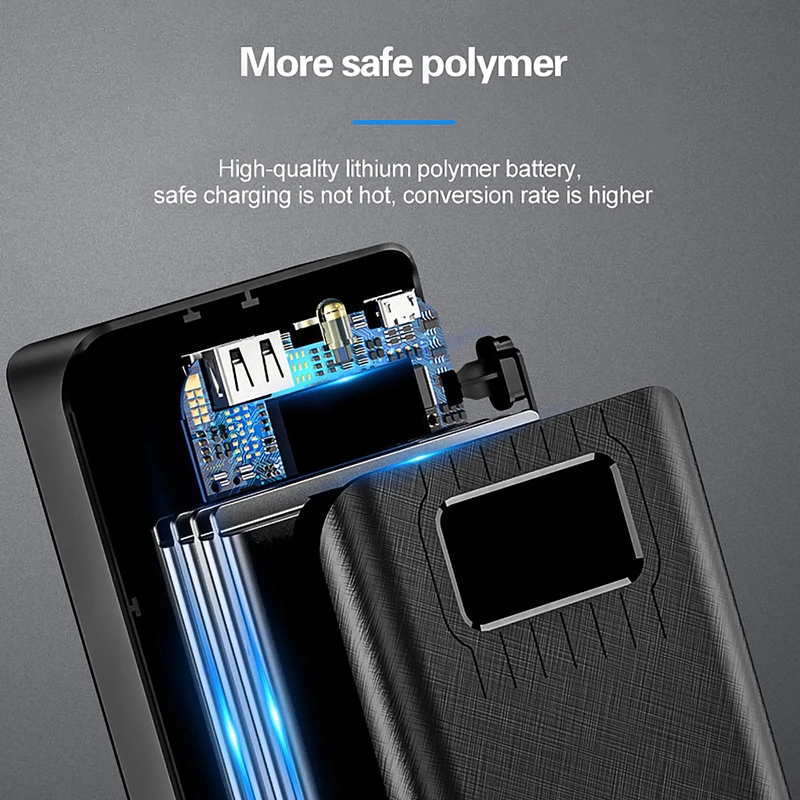 New Digital Display LED Screen With Light Power Bank 30000mAh USB Portable Charger Battery Pack Powerbank for iPhone 15 Pro Max