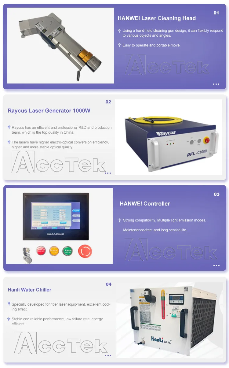 Laser Cleaning Machine Raycus Source Fiber Laser Cleaning Machine 100W-500W for Metal Rust Removal