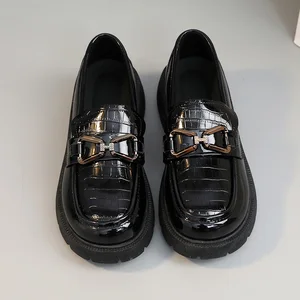 K1803 New Lefu Women's Shoes 2023 Summer Solid Color Increase Thick Sole Student Korean Fashion Campus Edition