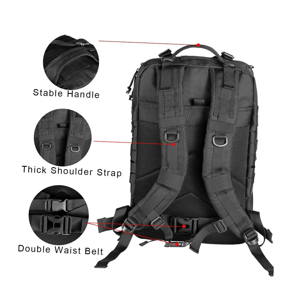 FREE SAMPLE Practical Assault Backpack Large Training Assault Bag 40L Capacity Pack