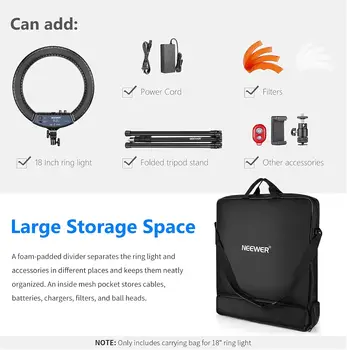 Neewer Photography Carrying Bag, Protective Case for 18" Ring Light and 21" Foldable Tripod Light Stand, 21"21"/5252cm product image
