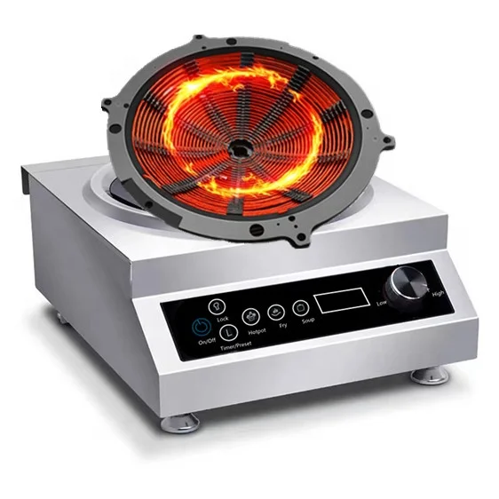 Portable Electric Concave Cooktop Induction Cooker Commercial 3500W Stainless Steel Waterproof OEM Hotpot Table Free Spare Parts