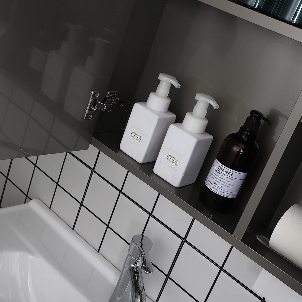 3 двери со светодиодной подсветкой медицинский шкаф ванной комнаты с Предотвращение