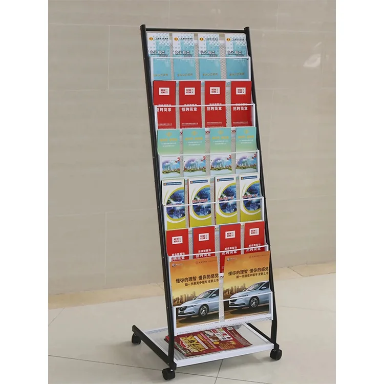 Simple Floor Standing Magazine Display Shelf Catalog Brochure Magazine Rack Stand