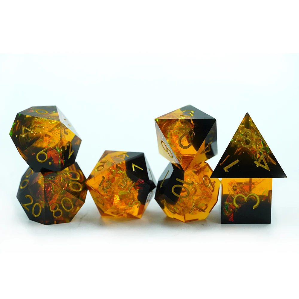 Set di Dadi Poliedrici con Logo Personalizzabile per RPG Dungeons and Dragons Bordo Sharp Mini Confetti Carta 16mm