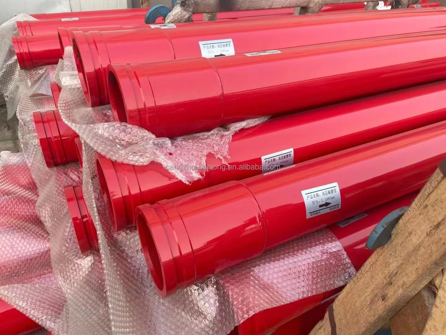 Dn125 Hardened Inner Layer Twin Wall Boom Pipe For Concrete Pumping