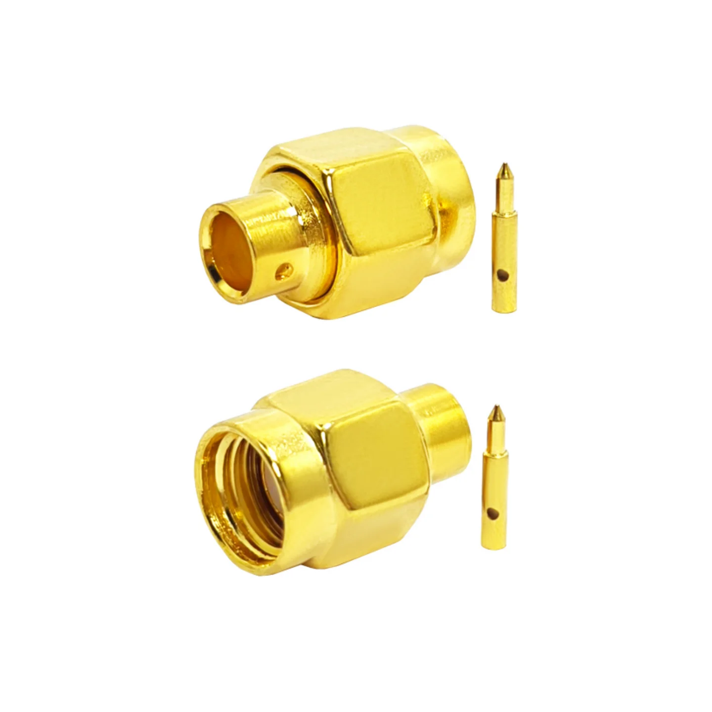 Factory Gold Plated SMA Male Plug Solder Crimp Semi-Rigid Semi-flexible RG402 0.141