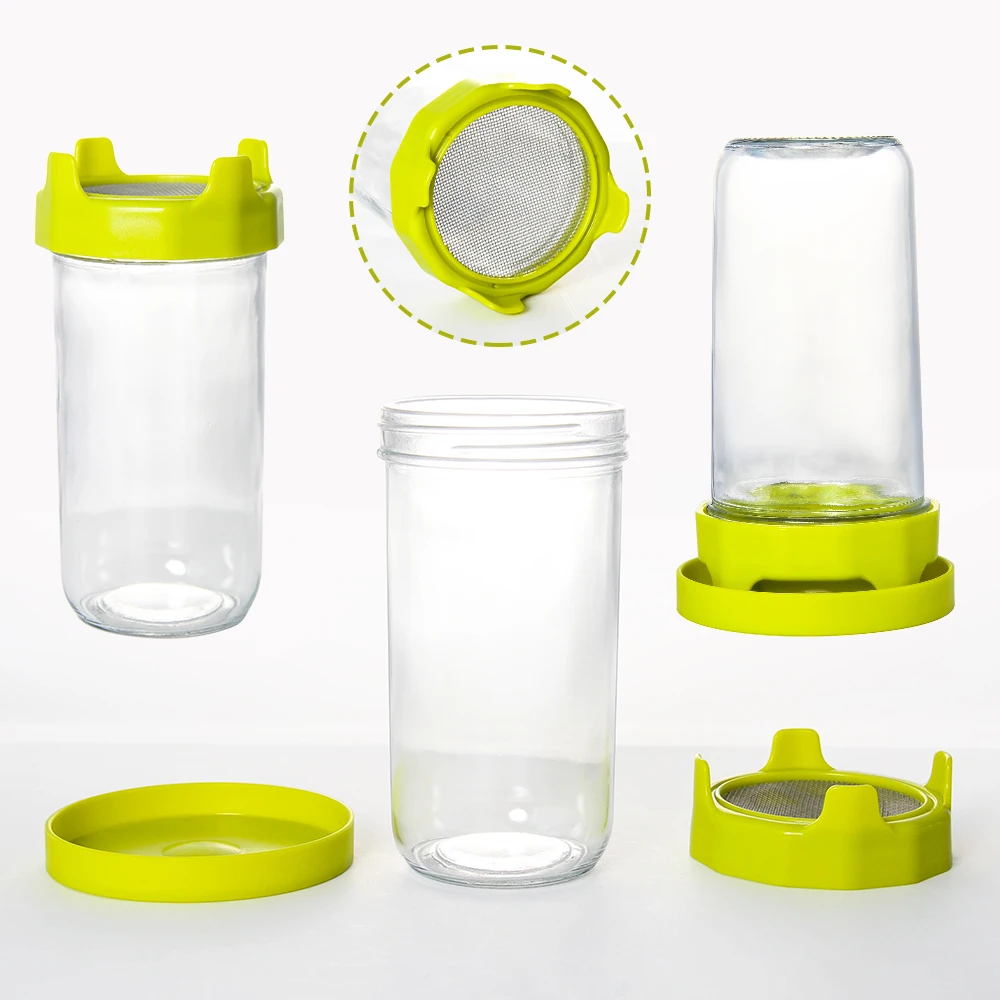 Sprout Maker Seed Sprouting Jar Kit 2 Sprouter Mason Jars With Screen