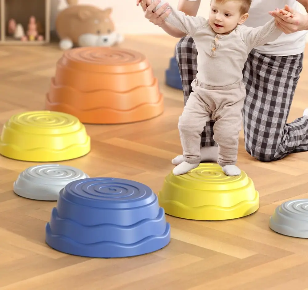 Stones  キッズ CPS Stepping Stones for Kids - Durable, Colorful Balance Toys