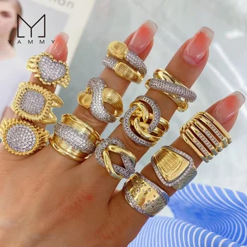 Vintage Style Brass Gold Silver Two Color Irregularity Ring 18k Gold Plated Flower Ring Animal Jewelry For Women