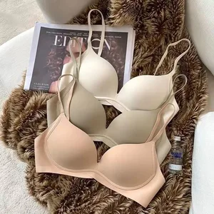 Women's Bra High-quality Gathered Underwear with Adjustable Back Buckle and High Elasticity Gathered Rimless Underwear.