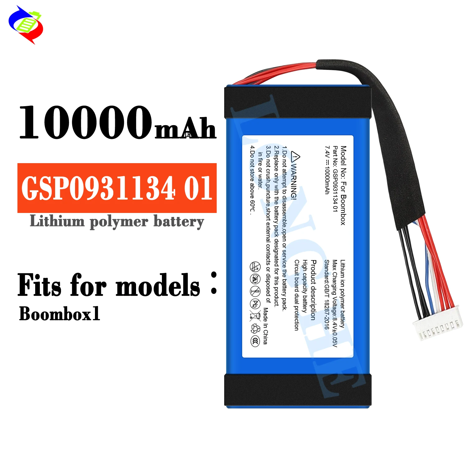 30960_GMBH, Battery similar JBL Xtreme, Li-Polymer, 7,4V