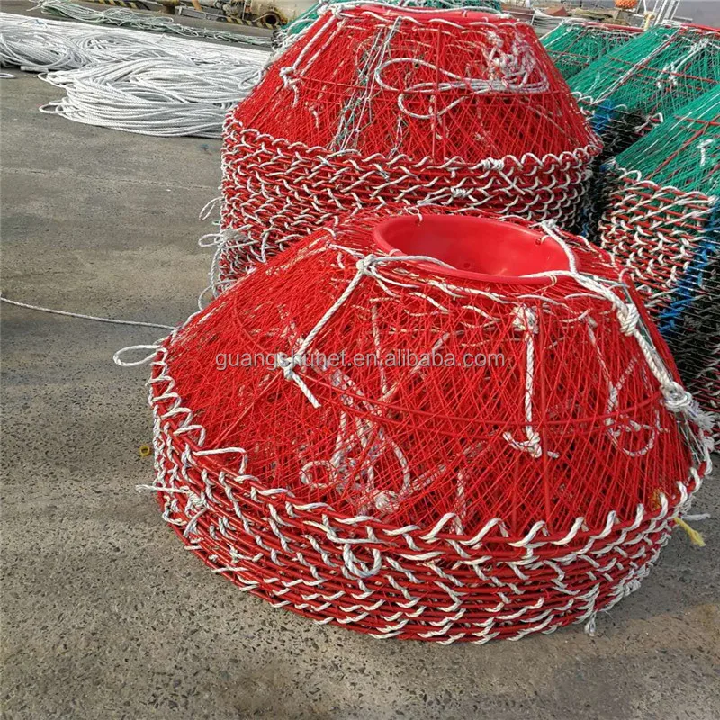 Foldable Minnow Crayfish Crab Bait Trap Fishing Nets Cages Nylon