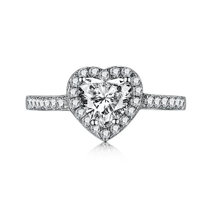 KAKODIY Women's Rings Exquisite Ring Personalized Ring Heart Shape Zircon 925 Sterling Silver Engagement Wedding detail 5