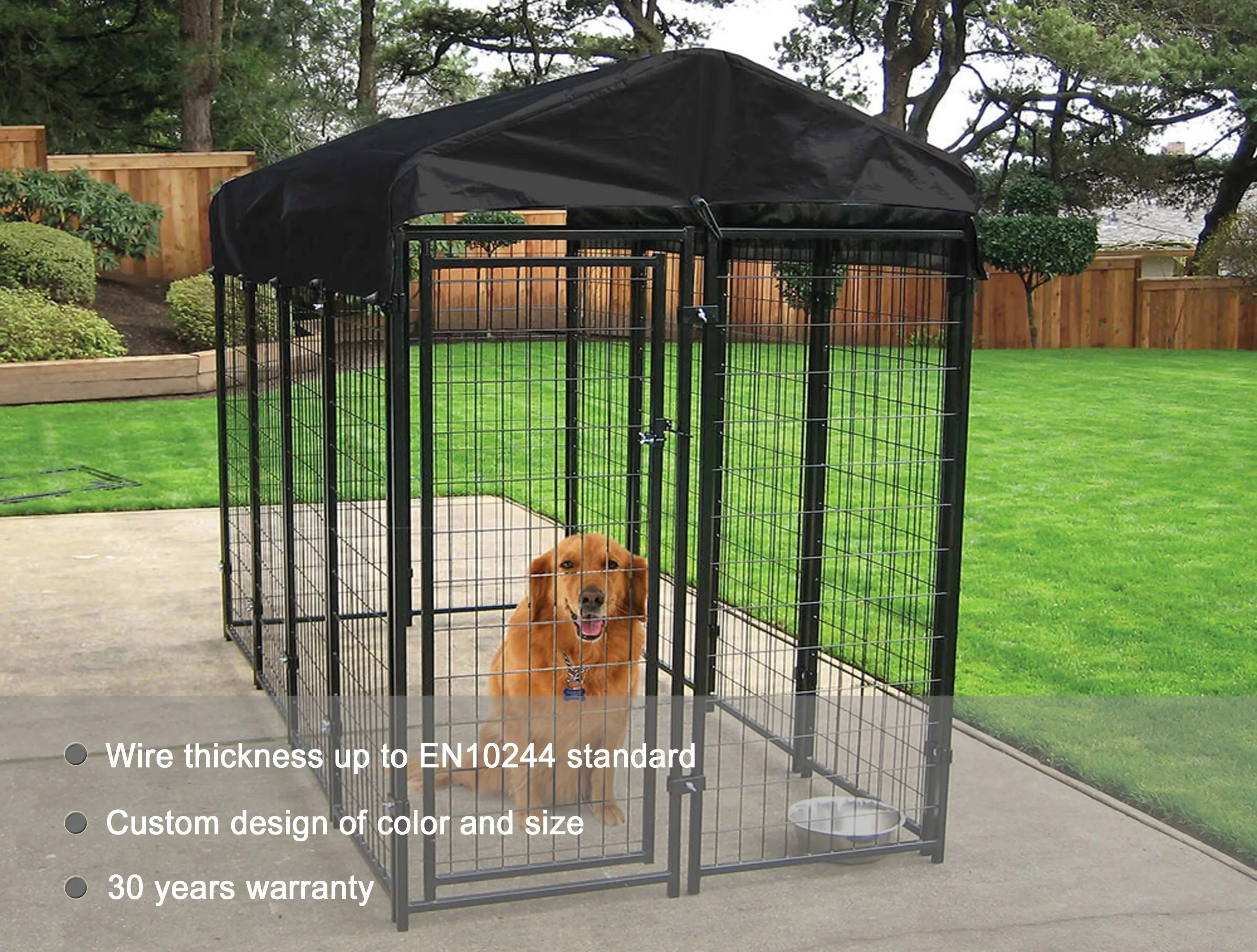 Custom Square Tube Metal Pet Cage Dog Kennel Dog Outdoor Heavy Duty