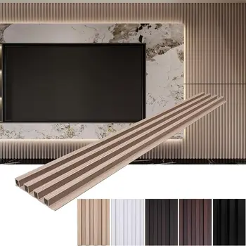 Modern 3D Interior Decorative Fluted PVC WPC Fence Wall Panel Great for Waterproof Fireproof Cladding Interior Decorative Fluted