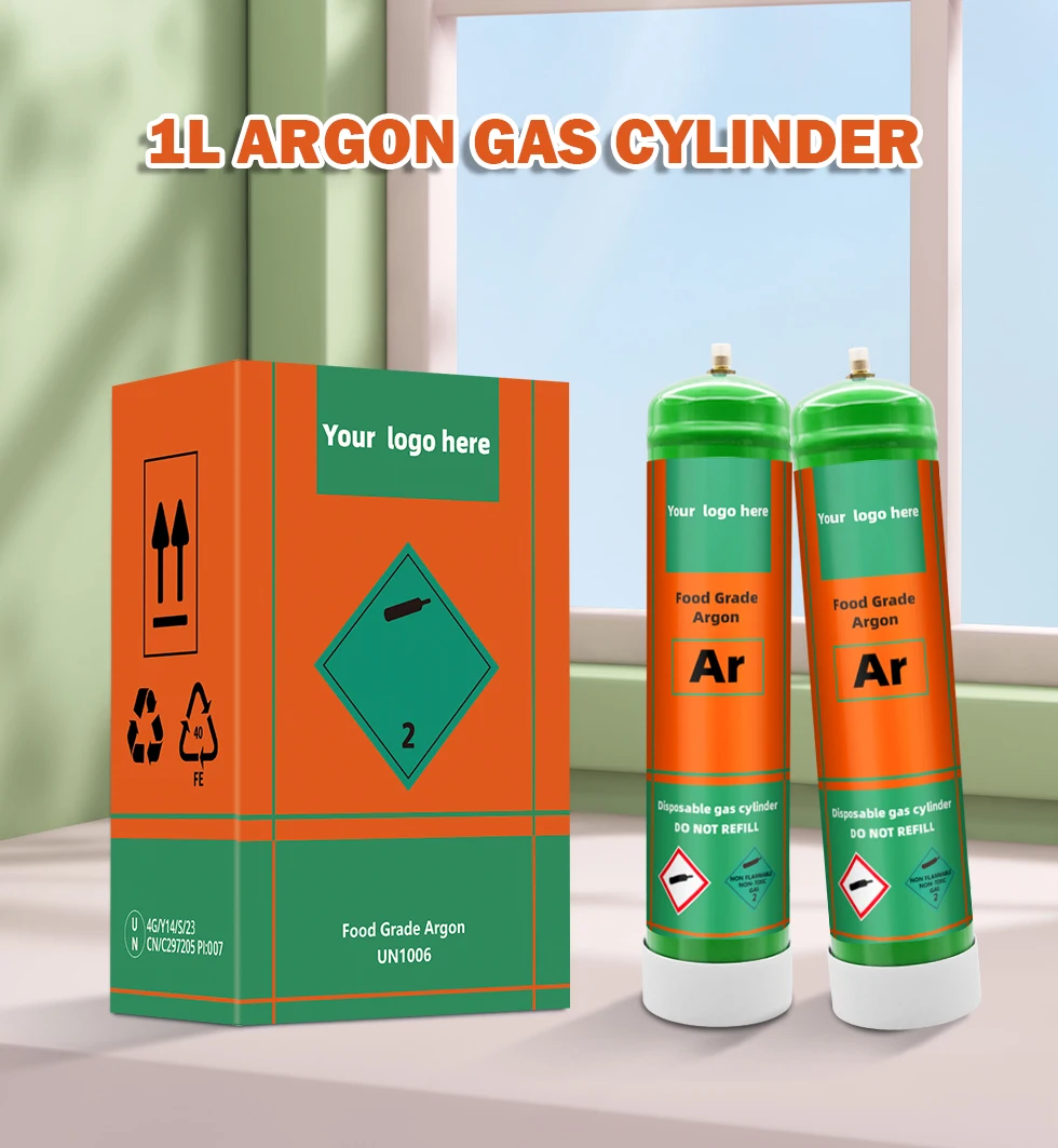 Factory Wholesale Price Large Disposable Argon Gas Bottle Food Grade