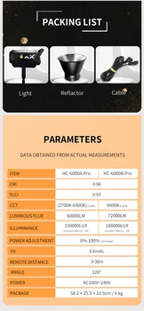 600W NiceFoto HC-6000A Pro Bicolor Continuous Dimmable Photography Studio Youtube Video Light product image
