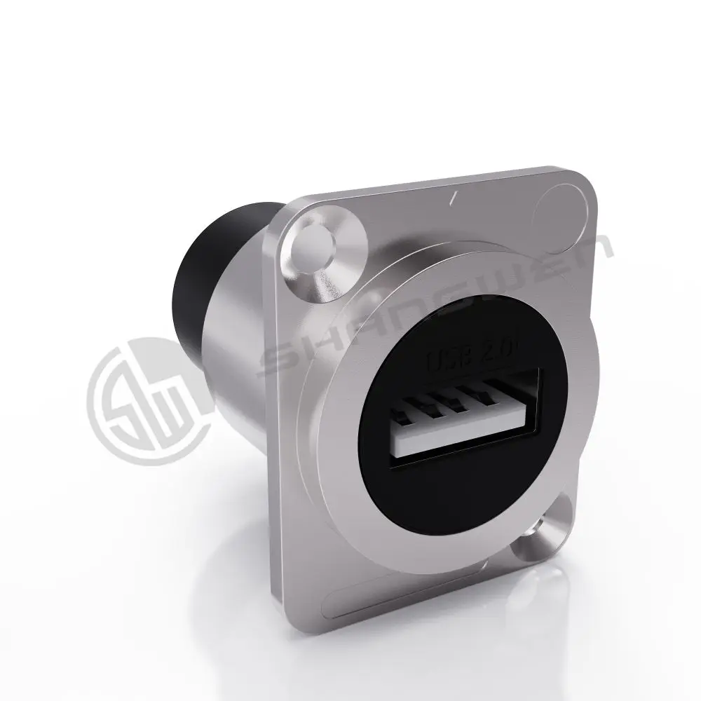 4 Pin Audio Video & USB Connector Dustproof Indoor Outdoor Copper Contact Material 4P 9P Alloy for Data Cable