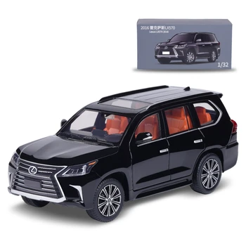 1/32 Lexus LX570 SUV Sport Car Off-Road JKM Premium Diecast Toy Model Vehicle Miniature Light Collection Gift for Boy Children