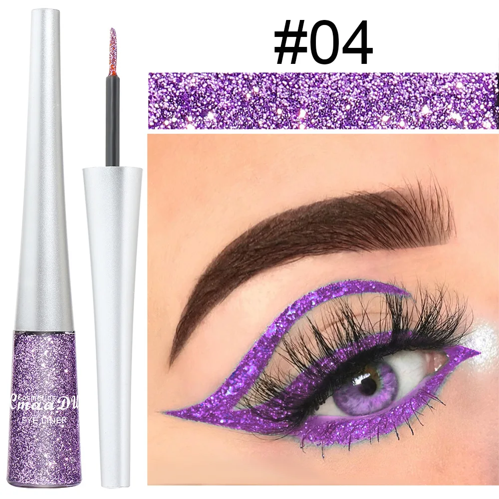 16 Color Glittering Liquid Eyeliner Easy To Apply And Quickdrying