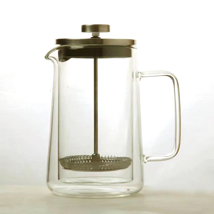 Coffee Tea Maker Coffee French Press Borosilicate Glass Stainless Steel Custom Double Wall French Press