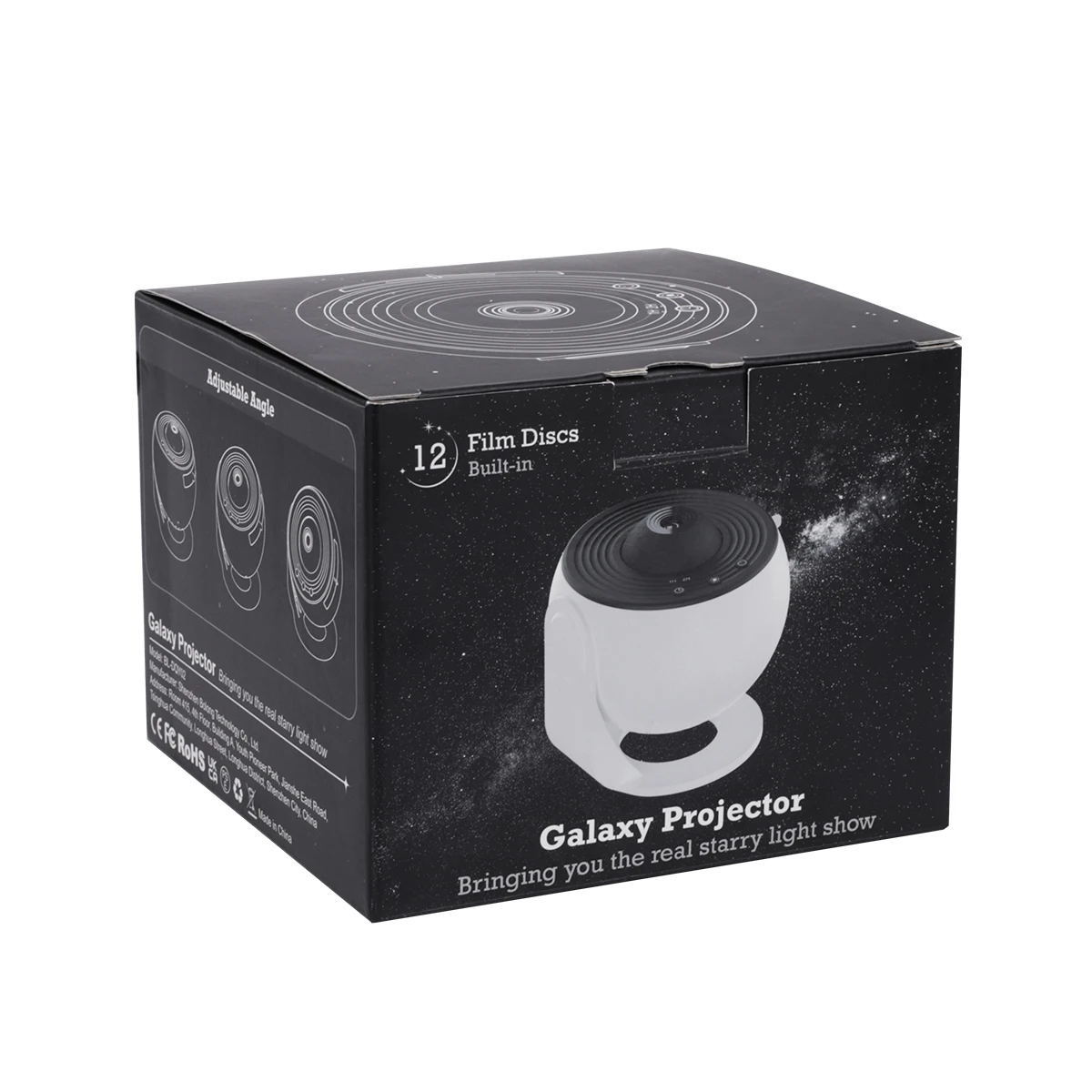 Bolong Globe Projector Galaxy Support 360 Rotation 12 Film Night Light Star