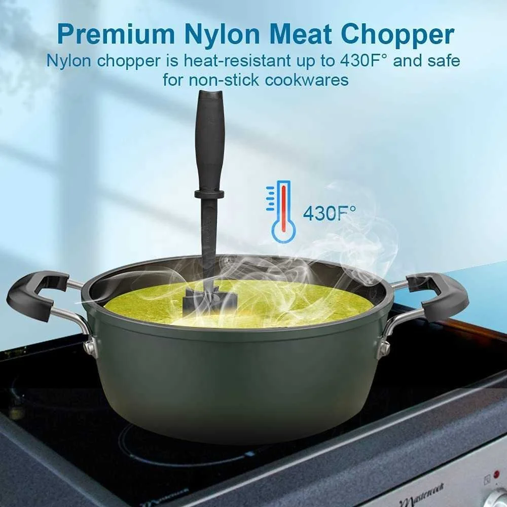 1pc, Meat Chopper, Heat Resistant Meat Masher For Hamburger Meat, Ground  Beef Masher, Nylon Hamburger Chopper Utensil, Ground Meat Chopper, Non Stick