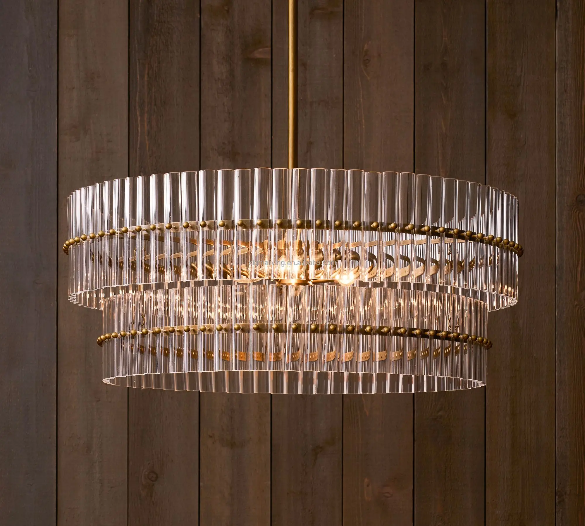chandelier light luxury light iron crystal round chandelier