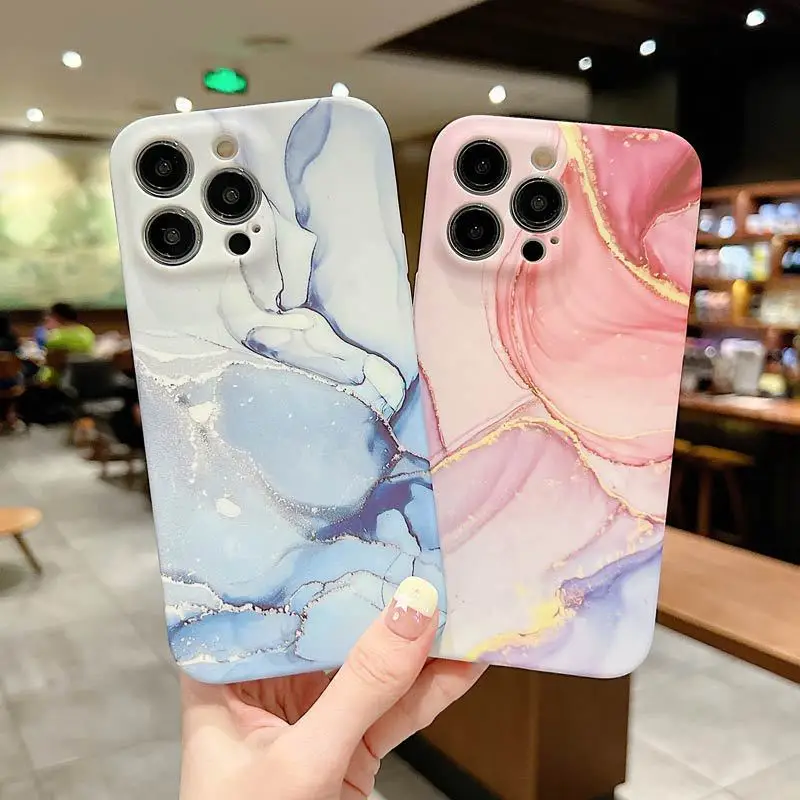 Luxury Marble Phone Case For Iphone 16 15 14 13 12 11 Plus Pro Max Anti-Scratch Shockproof Slim Thin Soft Cover Women Girls manufacture